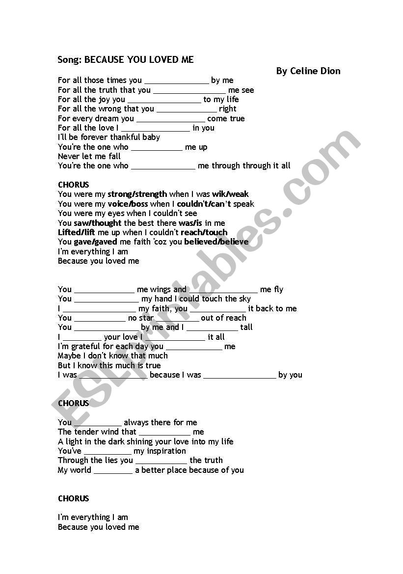 simple past-song worksheet