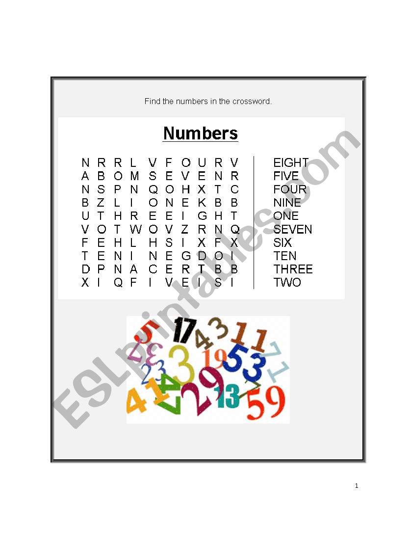 Numbers worksheet