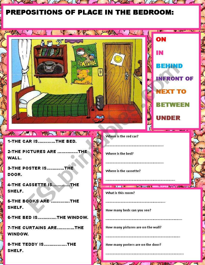 PREPOSITIONS OF PLACE worksheet