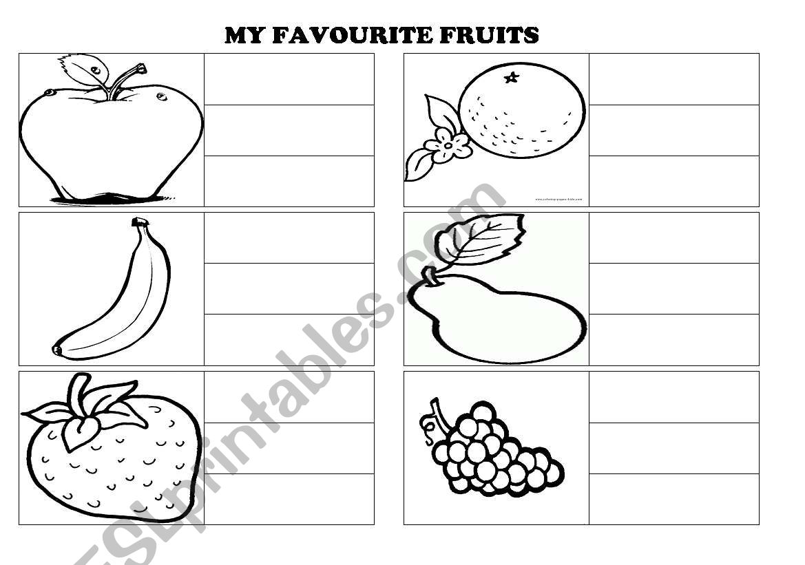 fruits worksheet