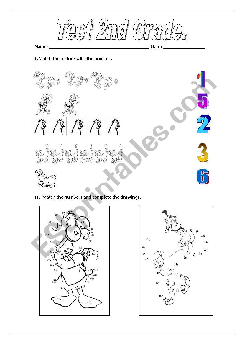 Evaluation of numbers, colours and shapes