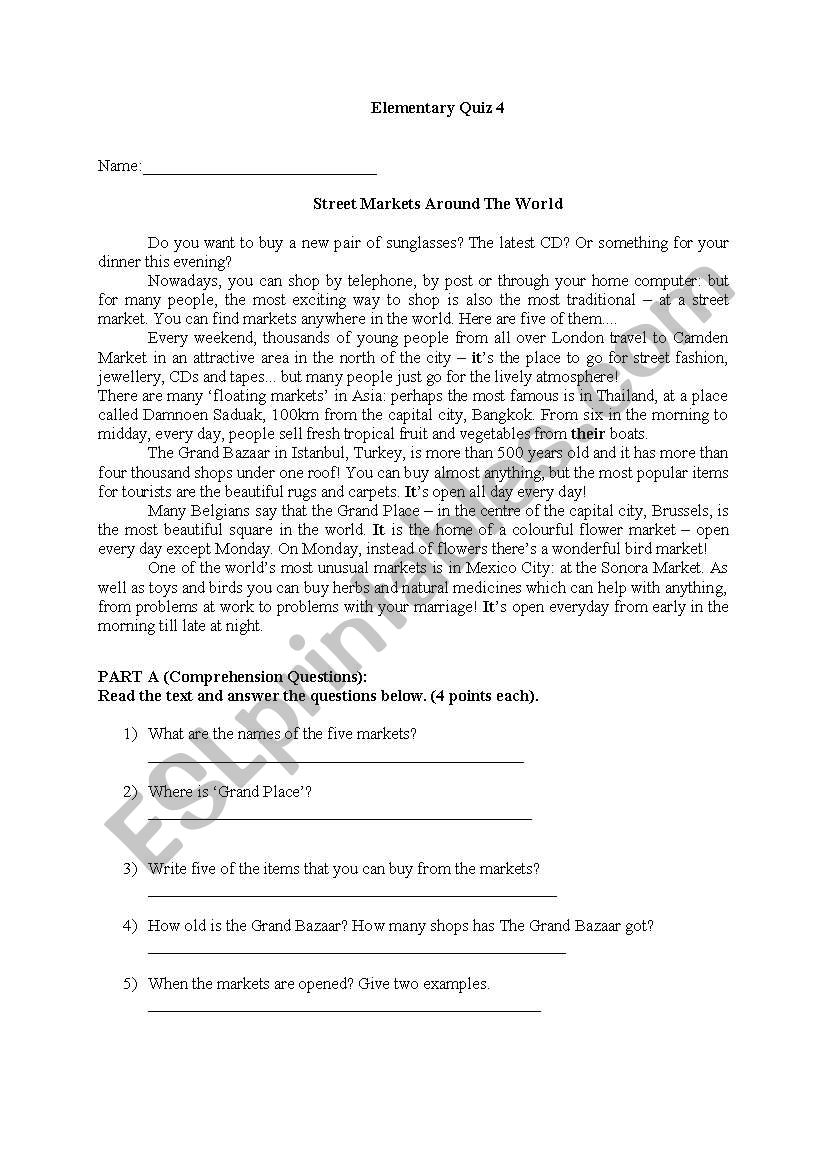 quiz worksheet