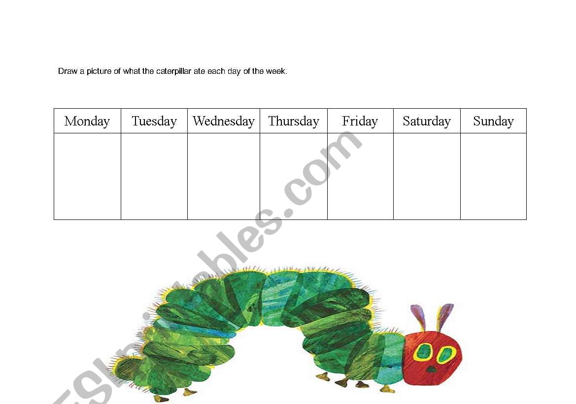 Hungry Caterpillar Sequencing worksheet