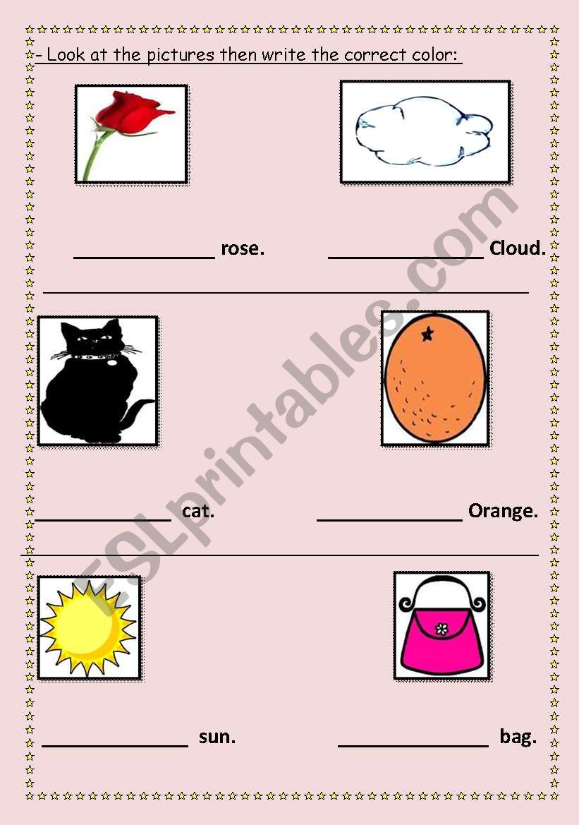 colors worksheet