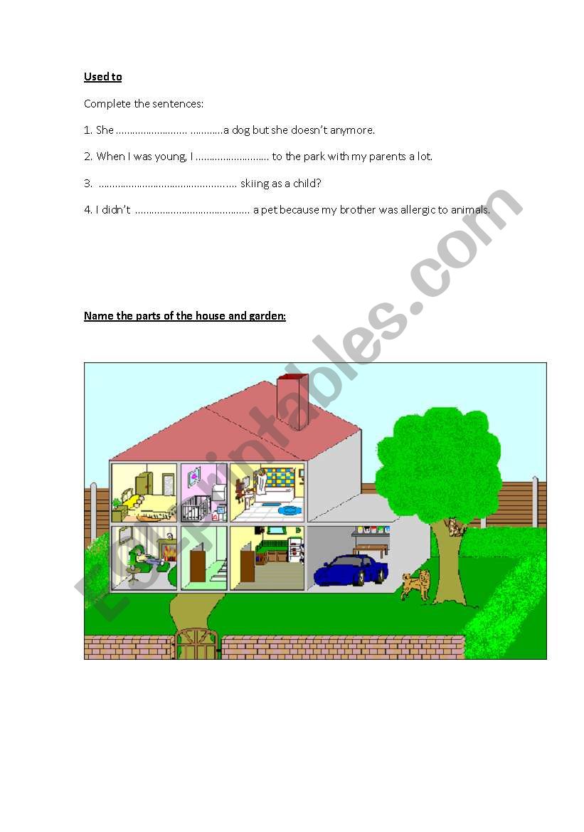 house vocab revision worksheet