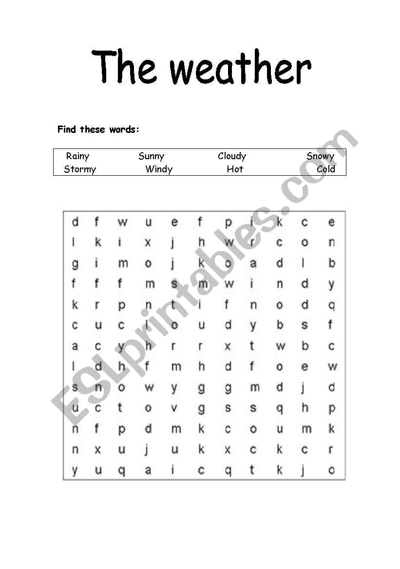 The weather worksheet