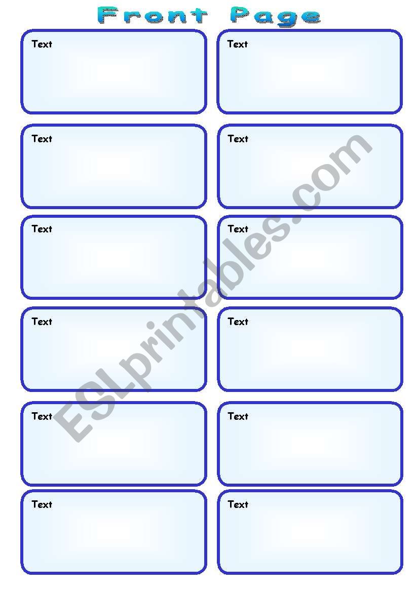 Speaking Cards Template (2 pages)