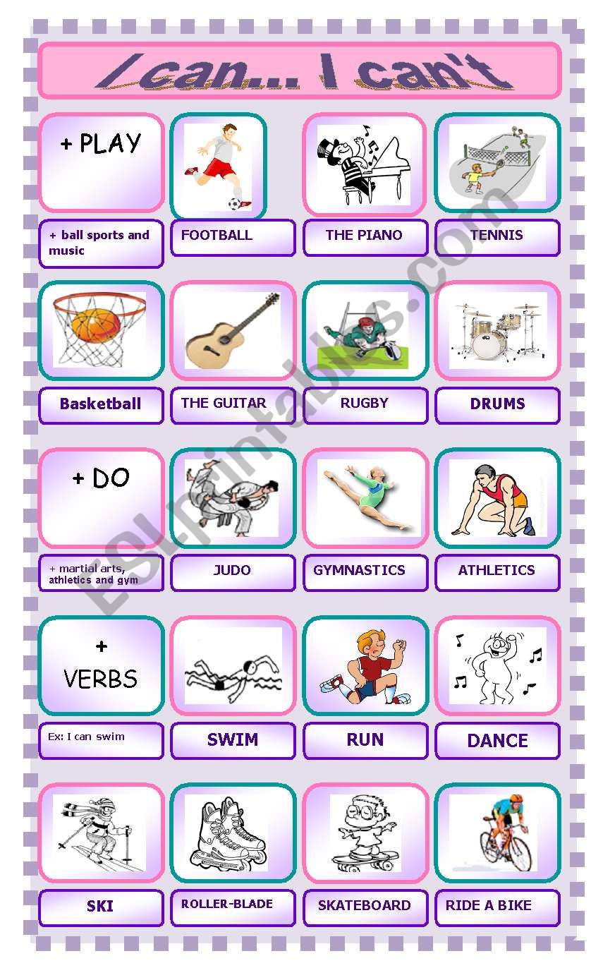 Can - Cant + ? worksheet
