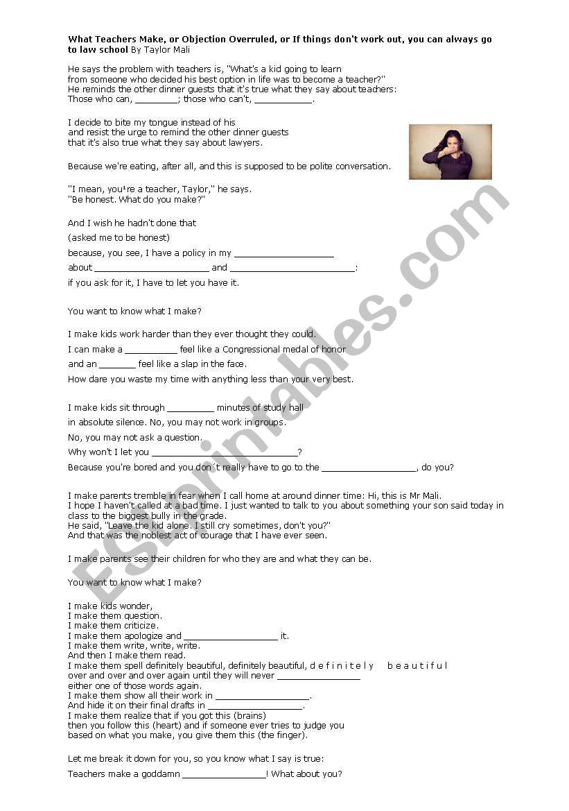 poetry slam worksheet