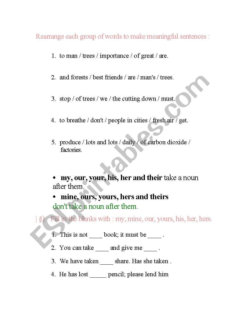 english-worksheets-rearrange-each-group-of-words-to-make-meaningful-sentences