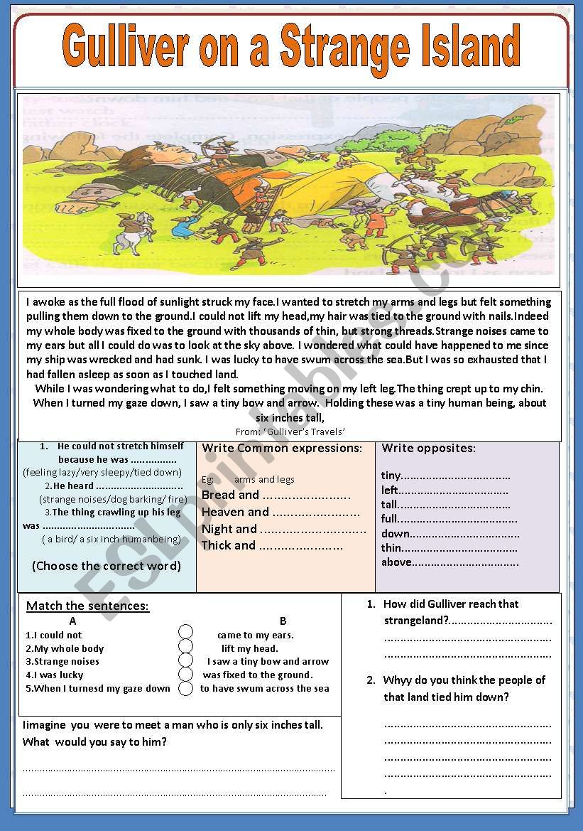 Reading comprehension worksheet