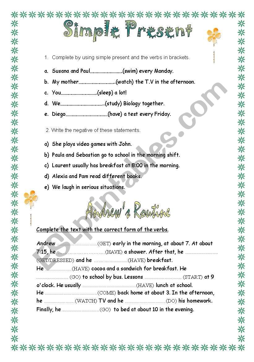 Simple Present worksheet worksheet