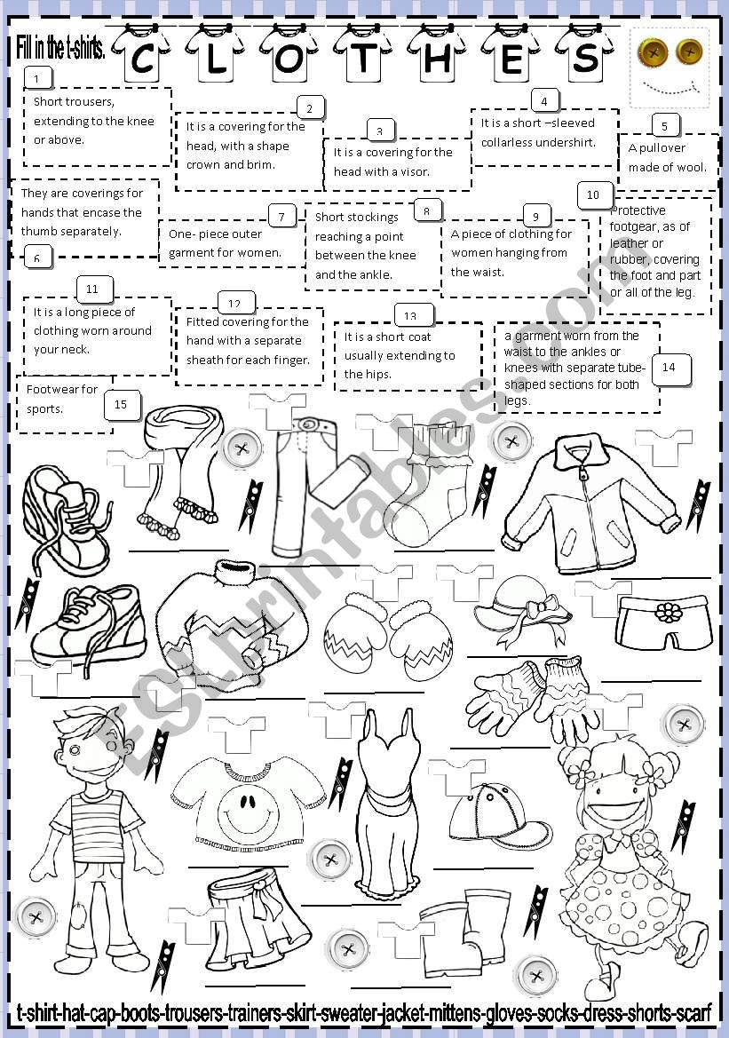 clothes worksheet