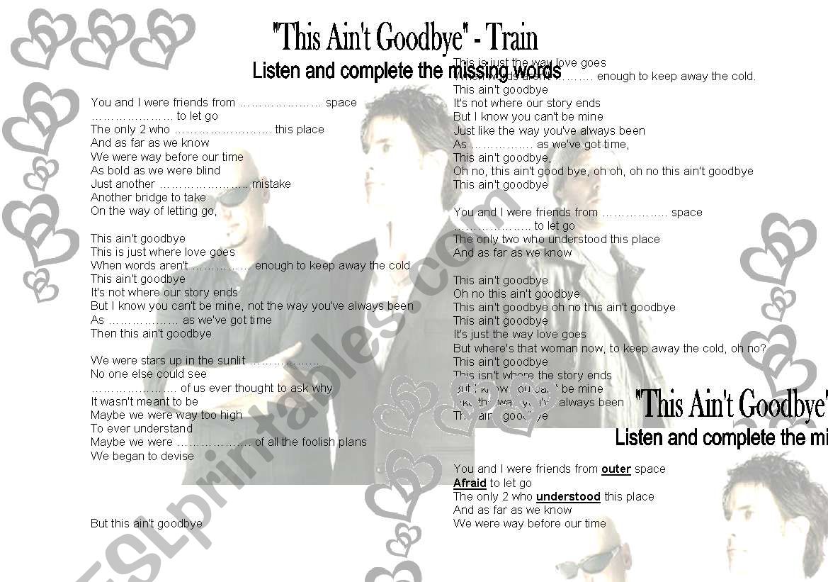 This aint goodbye - Train (with keys)