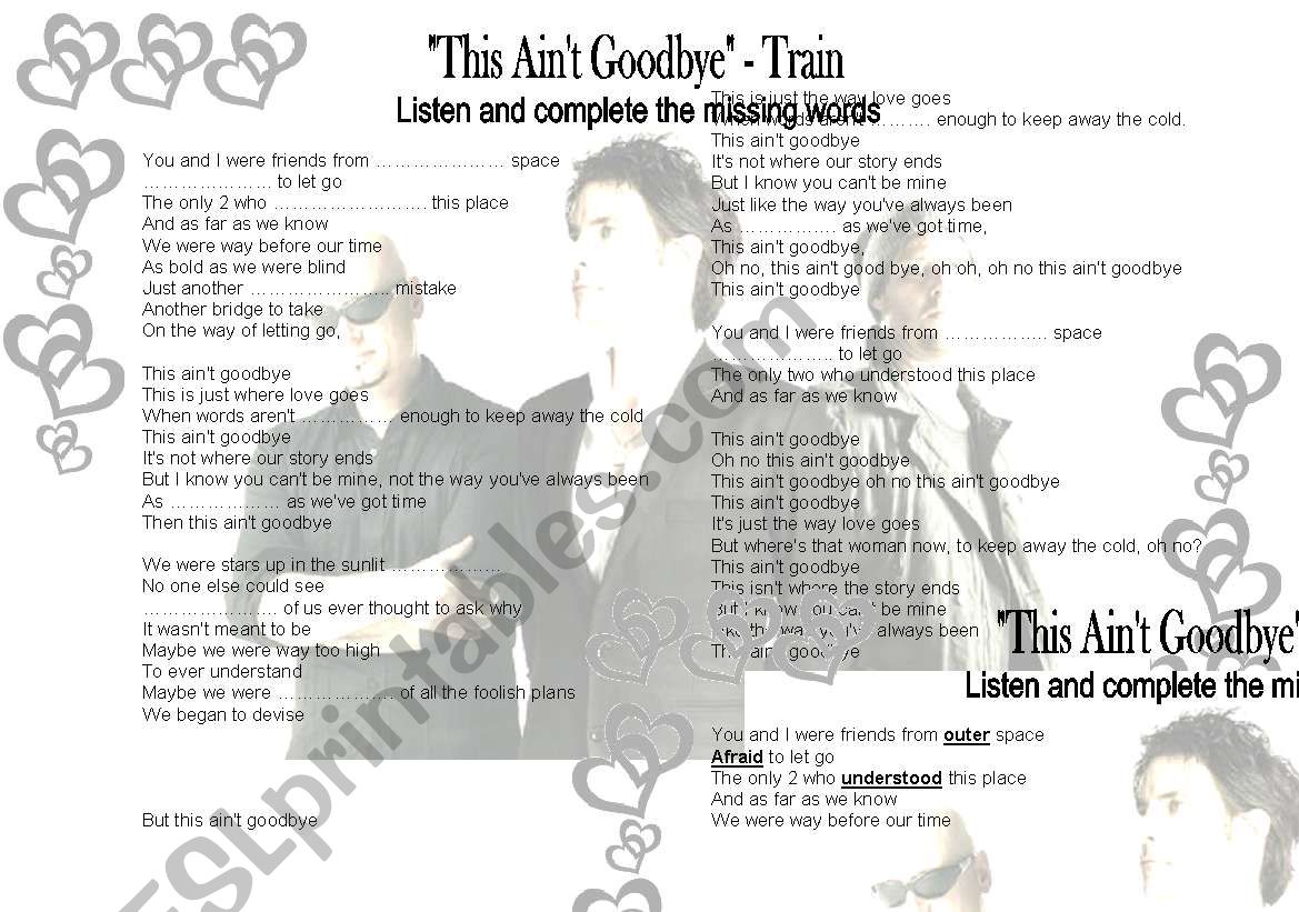This ain´t goodbye - Train (with keys)