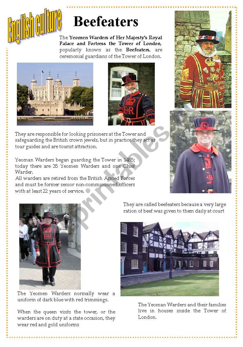 English culture 4 - beefeaters / Yeoman Warders