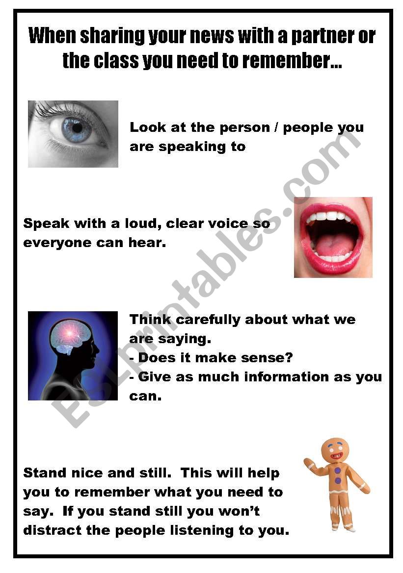 Oral Language Poster worksheet