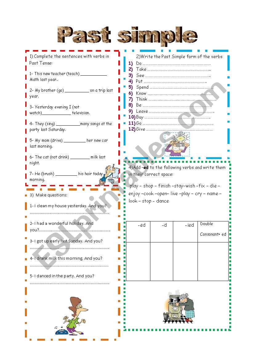 PAST TENSE  WORKSHEET worksheet