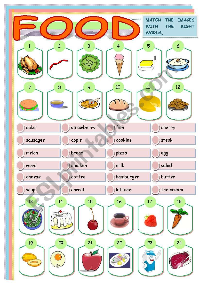 FOOD MATCHING worksheet