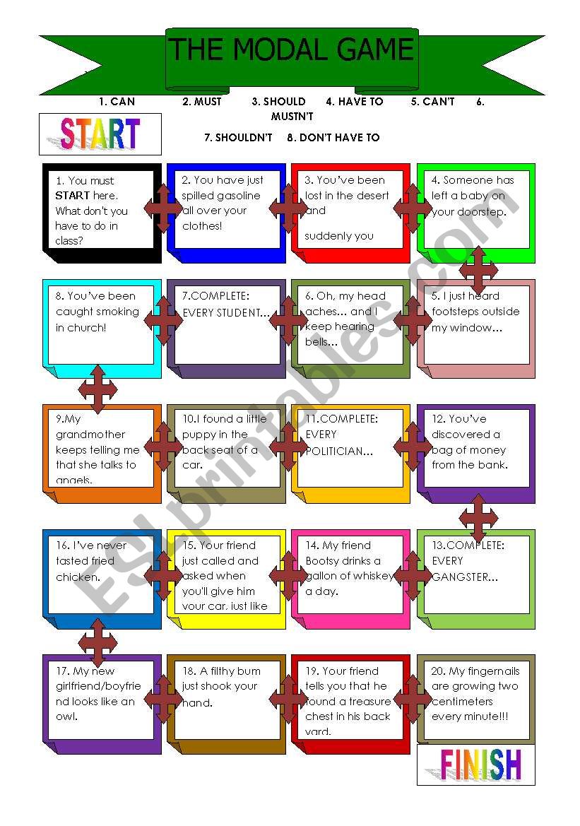 The Modal Verb - Board Game worksheet