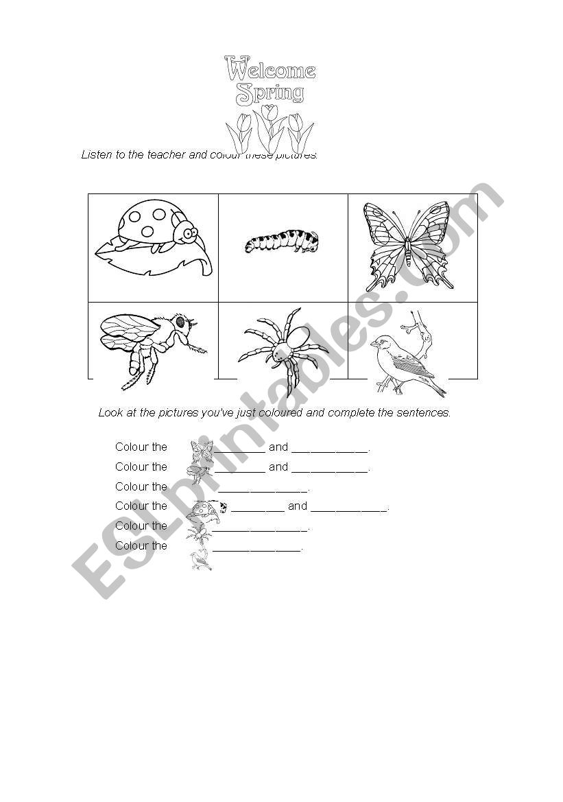 Welcome spring! worksheet