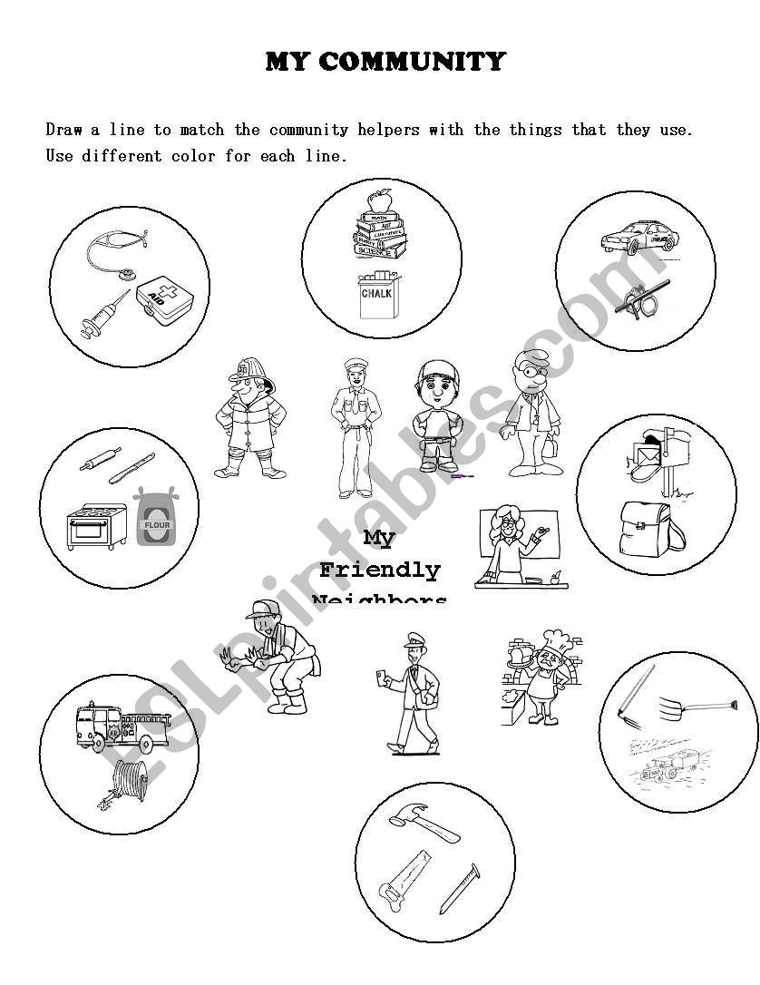MY FRIENDLY NEIGHBORS worksheet