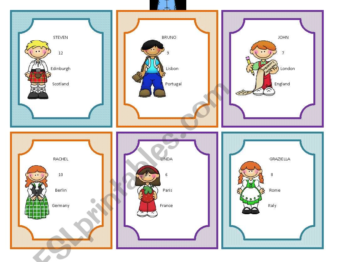 speaking cards worksheet