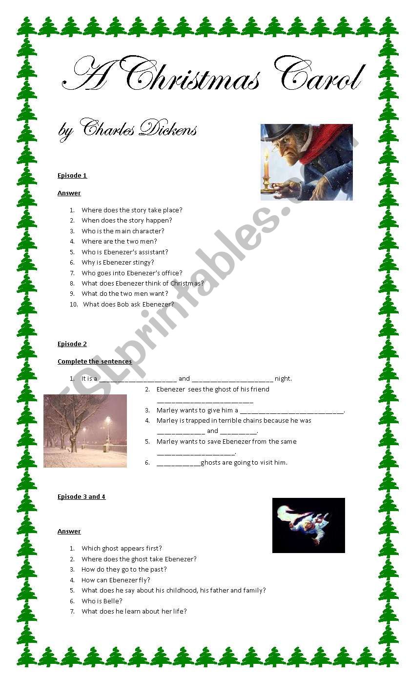 A Christmas Carol worksheet