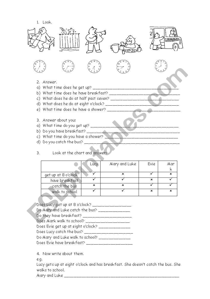 Present simple activities worksheet