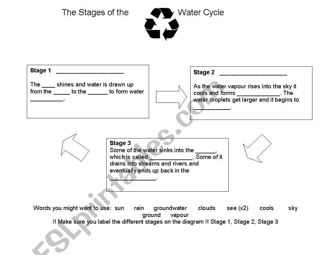 water cycle activity worksheet