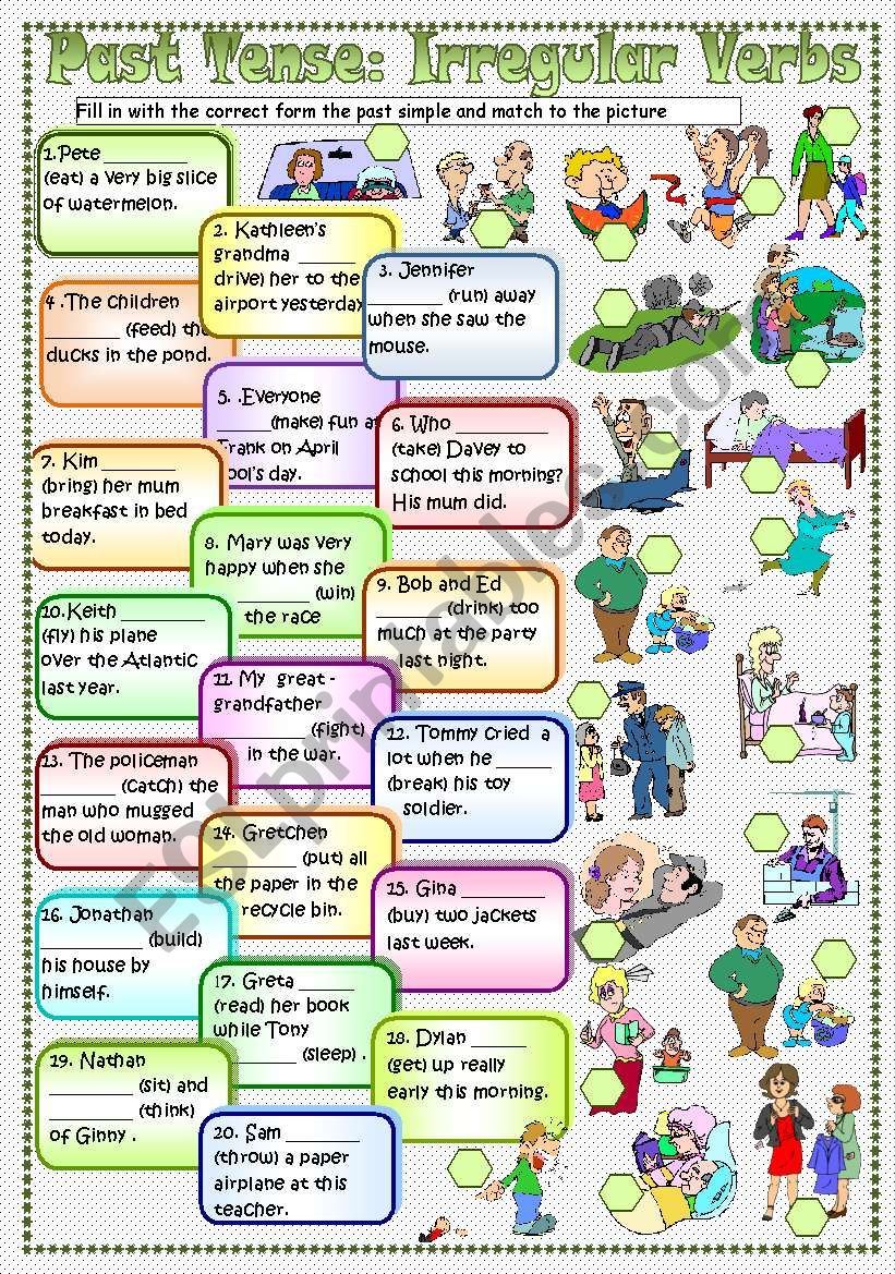 PAST SIMPLE: IRREGULAR VERBS B/W & KEY