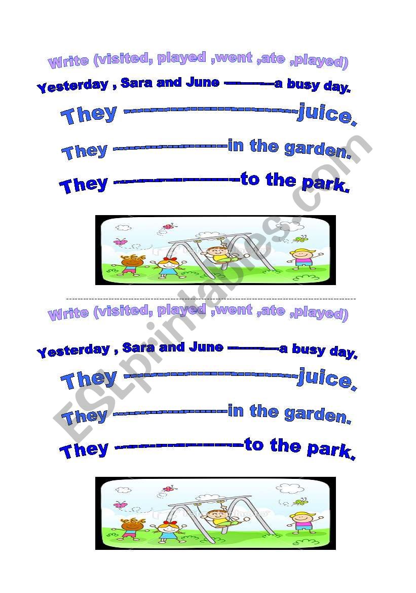 past tense worksheet