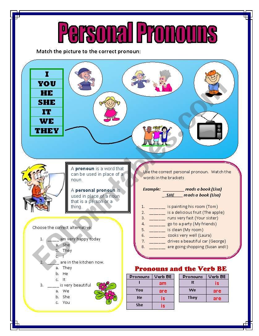 Pronouns worksheet