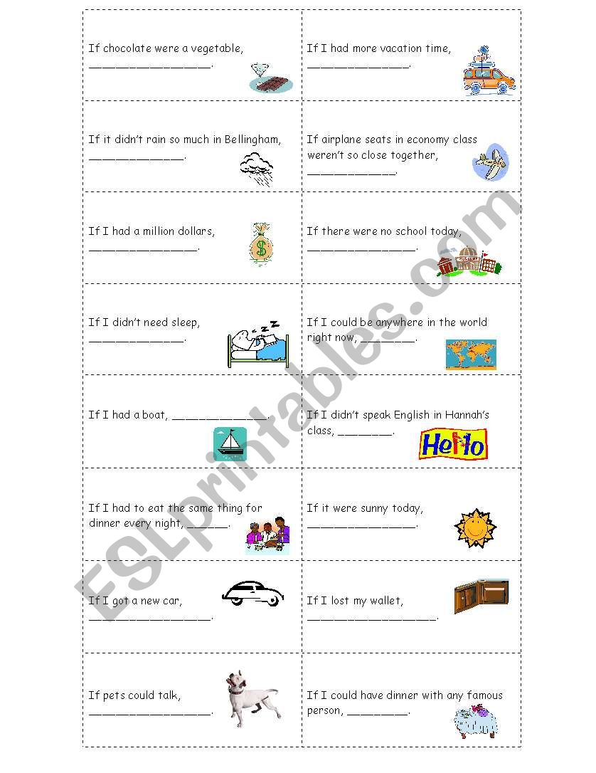 2nd Conditional Exit Cards worksheet