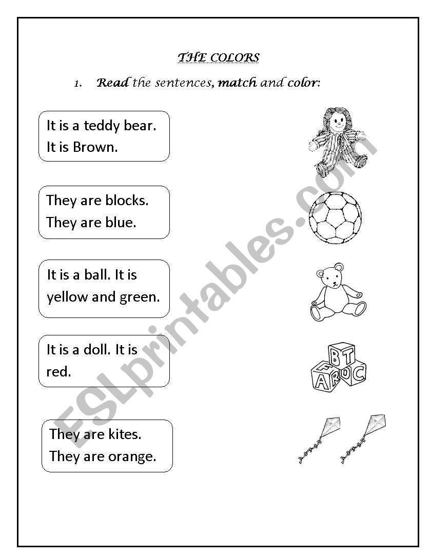 the colours worksheet