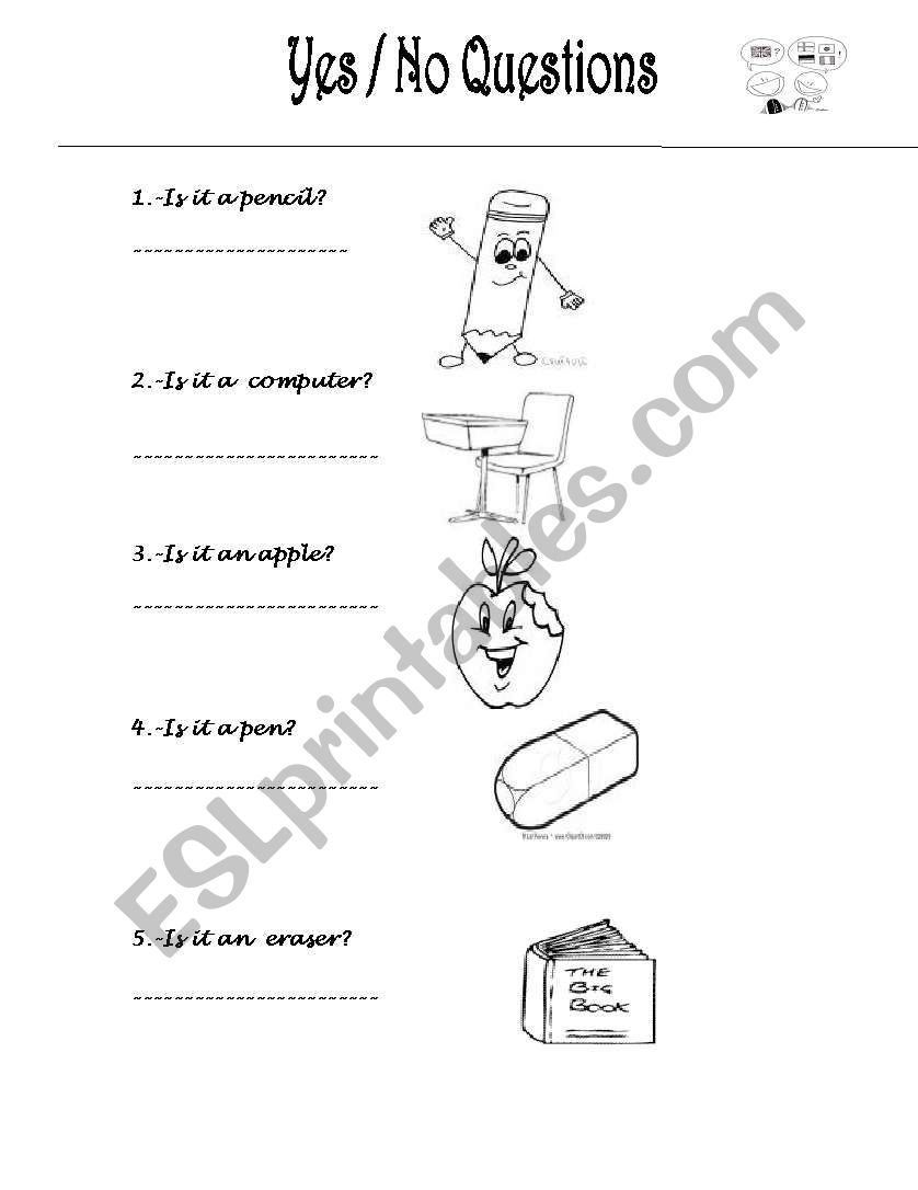 Classroom objects worksheet