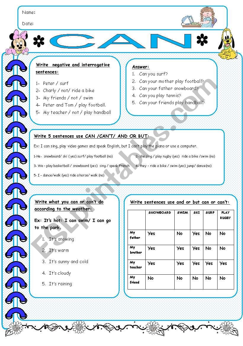 Can worksheet