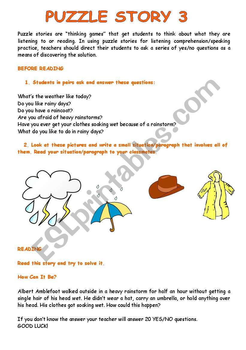 PUZZLE STORY 3 worksheet