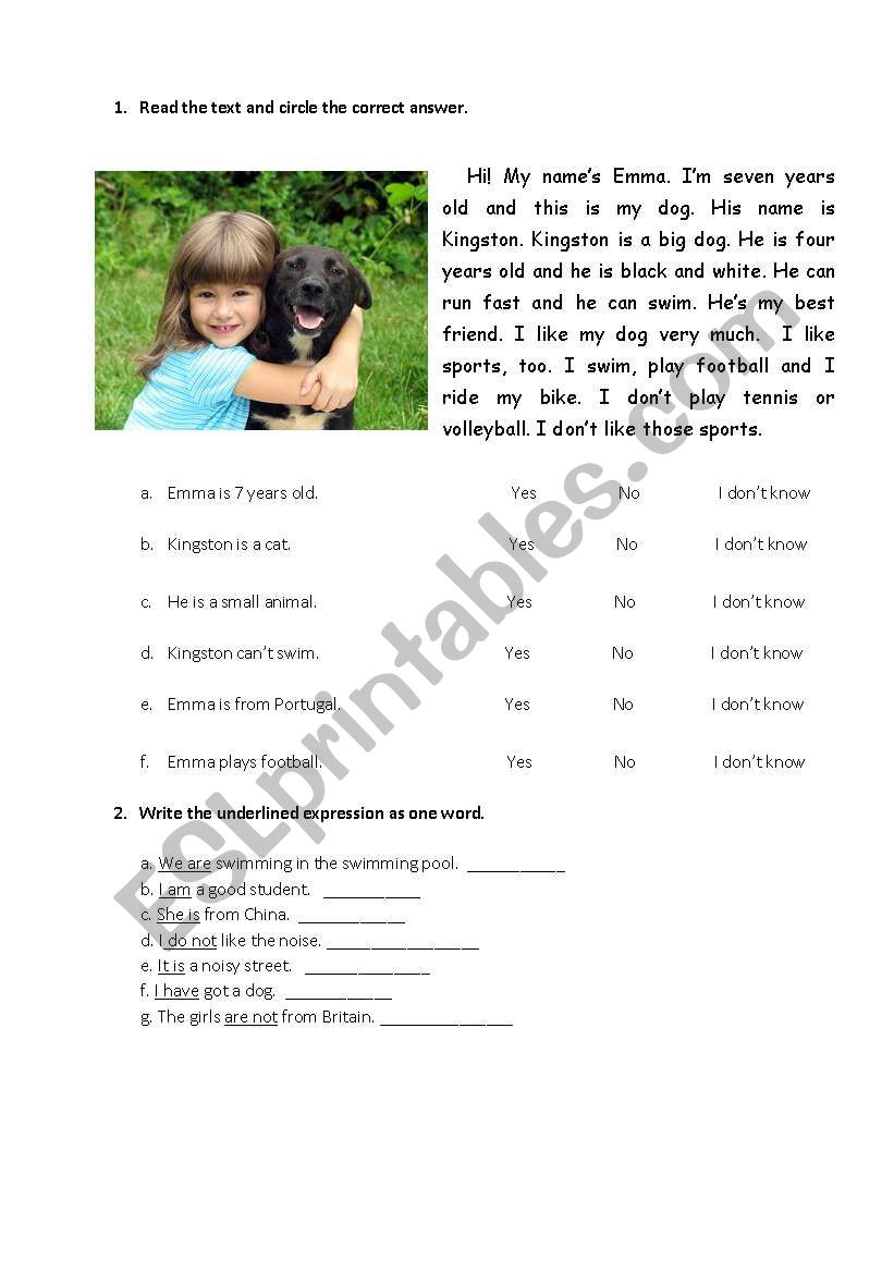 test worksheet