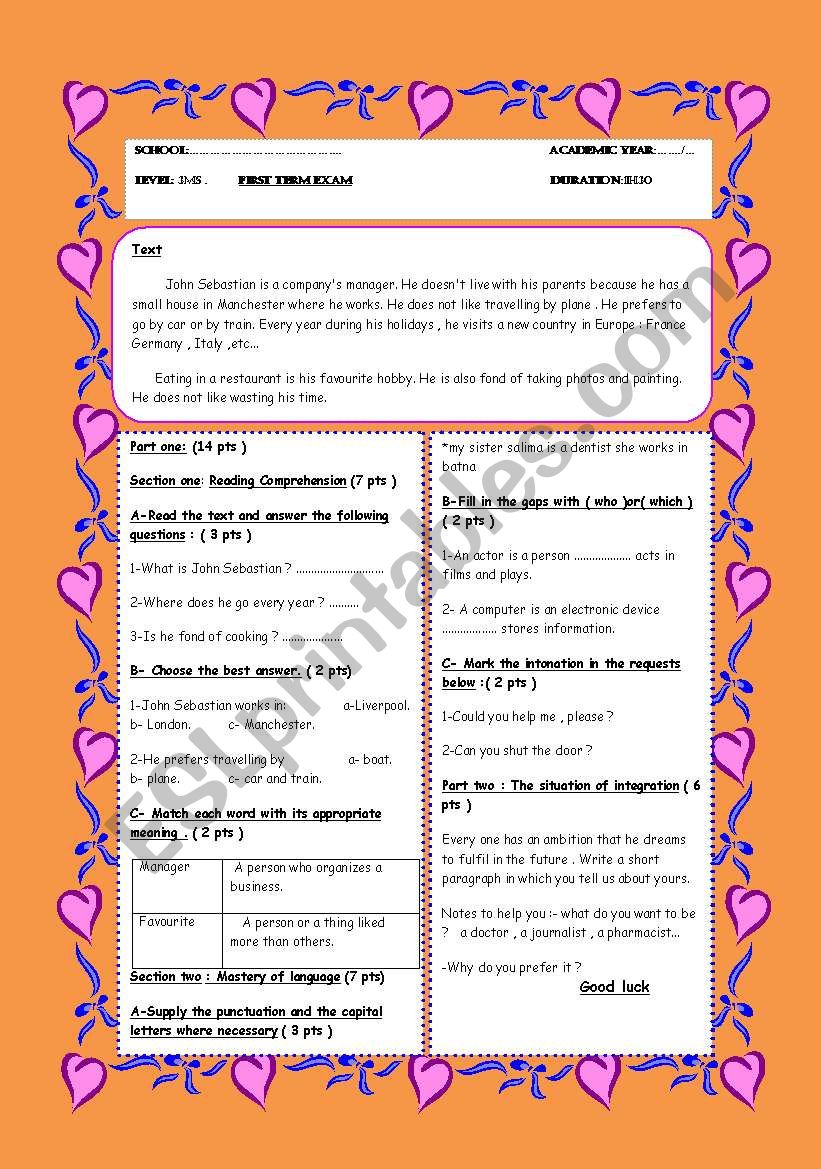 3 MS Exami worksheet