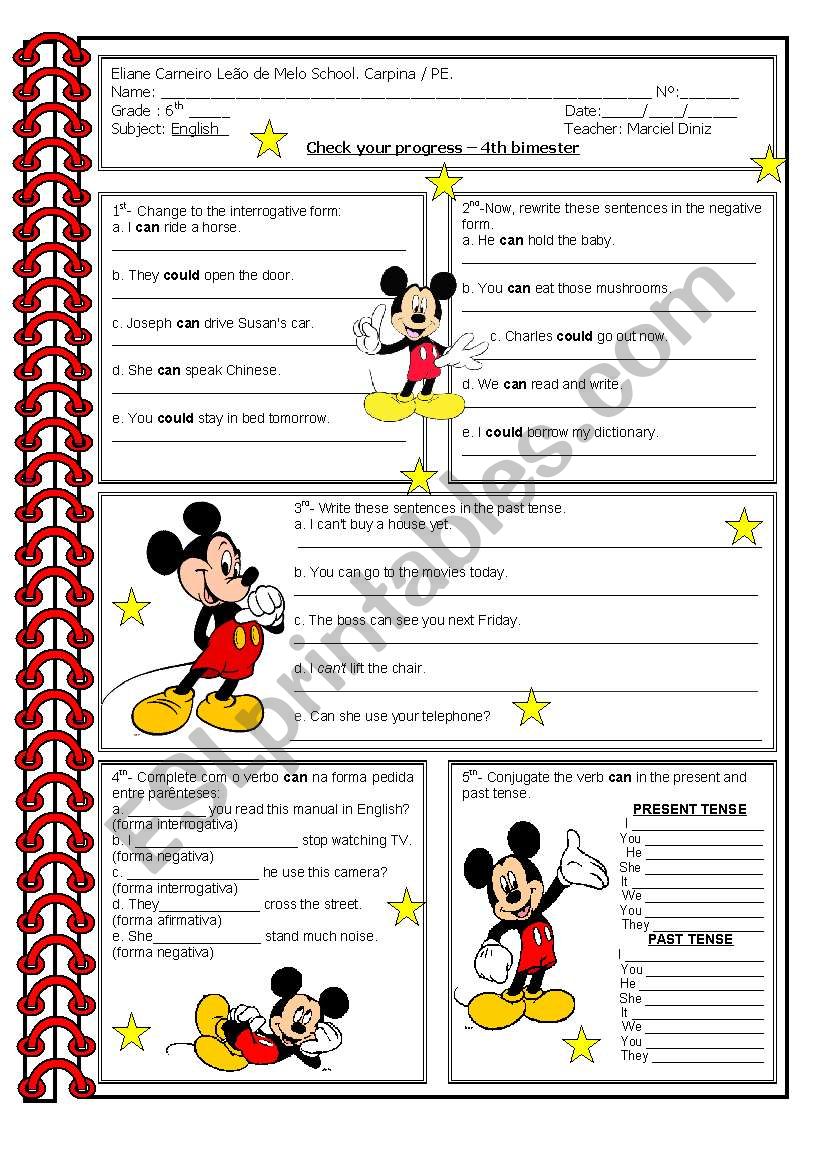 modal - can and could worksheet