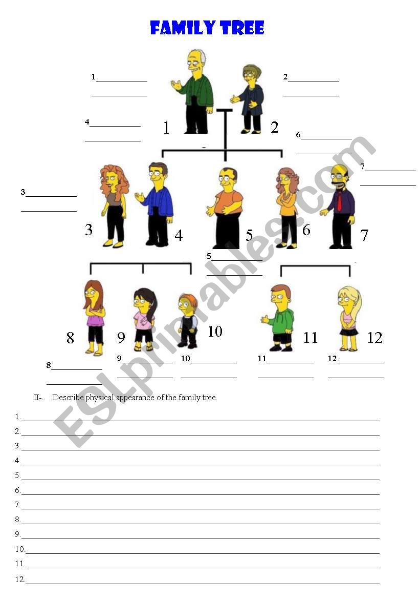 Family tree worksheet