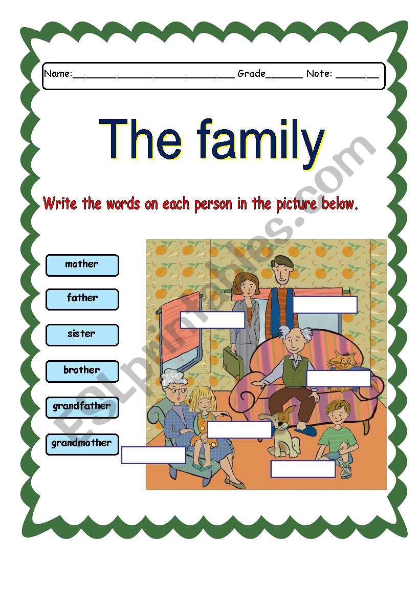 The family worksheet