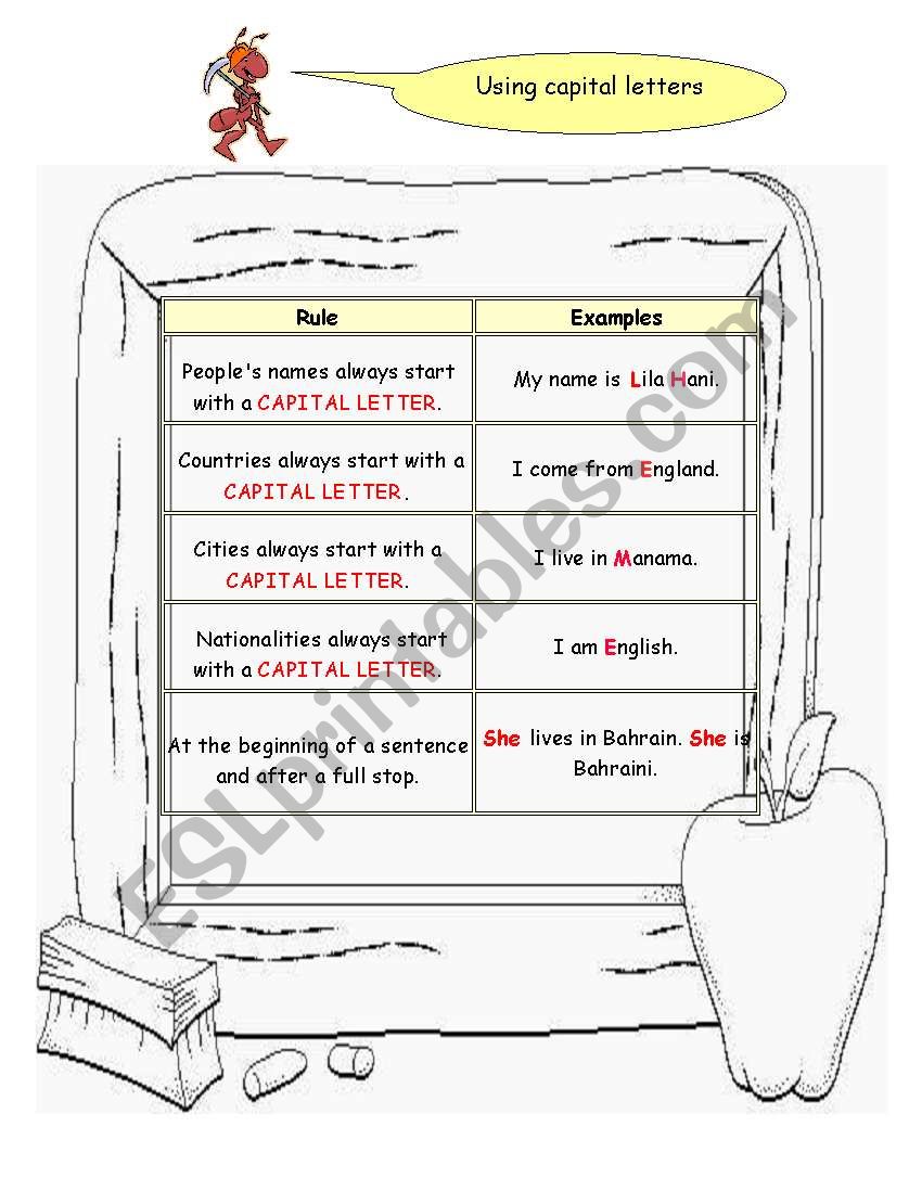 capital letters worksheet