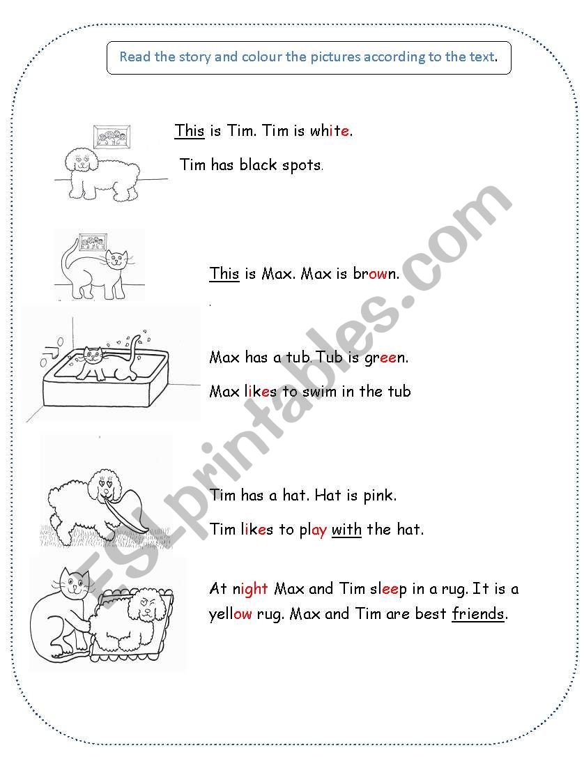 Read and Colour worksheet