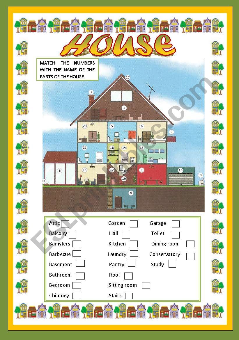 HOUSE MATCHING - ESL worksheet by sandytita