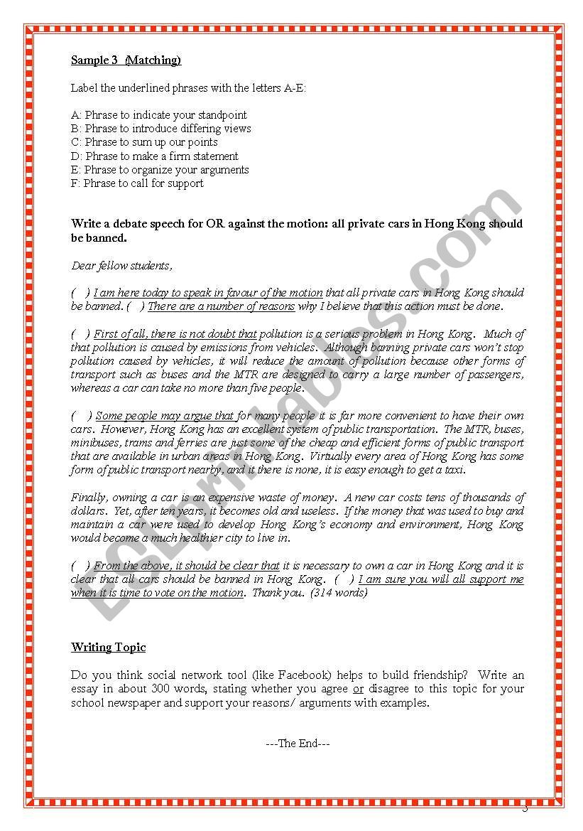 How to write debate speeches? - ESL worksheet by steptong How to write debate speeches? - ESL worksheet by steptong