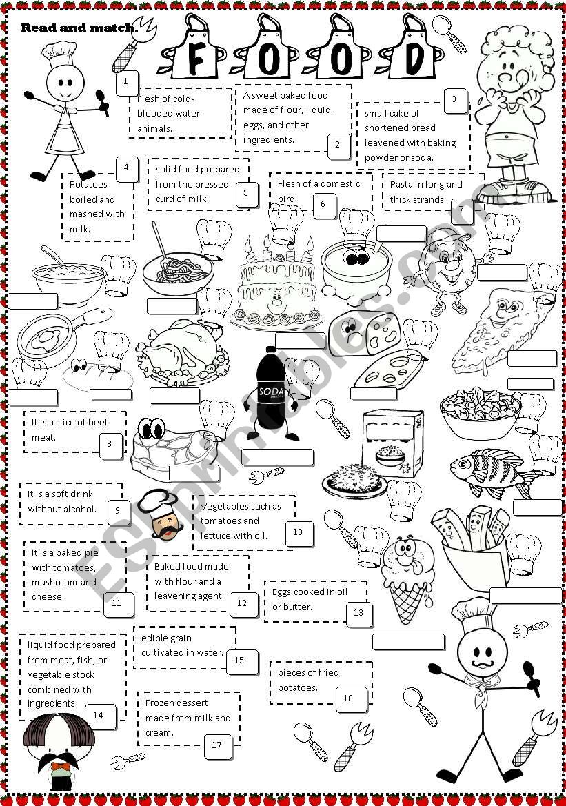 food worksheet