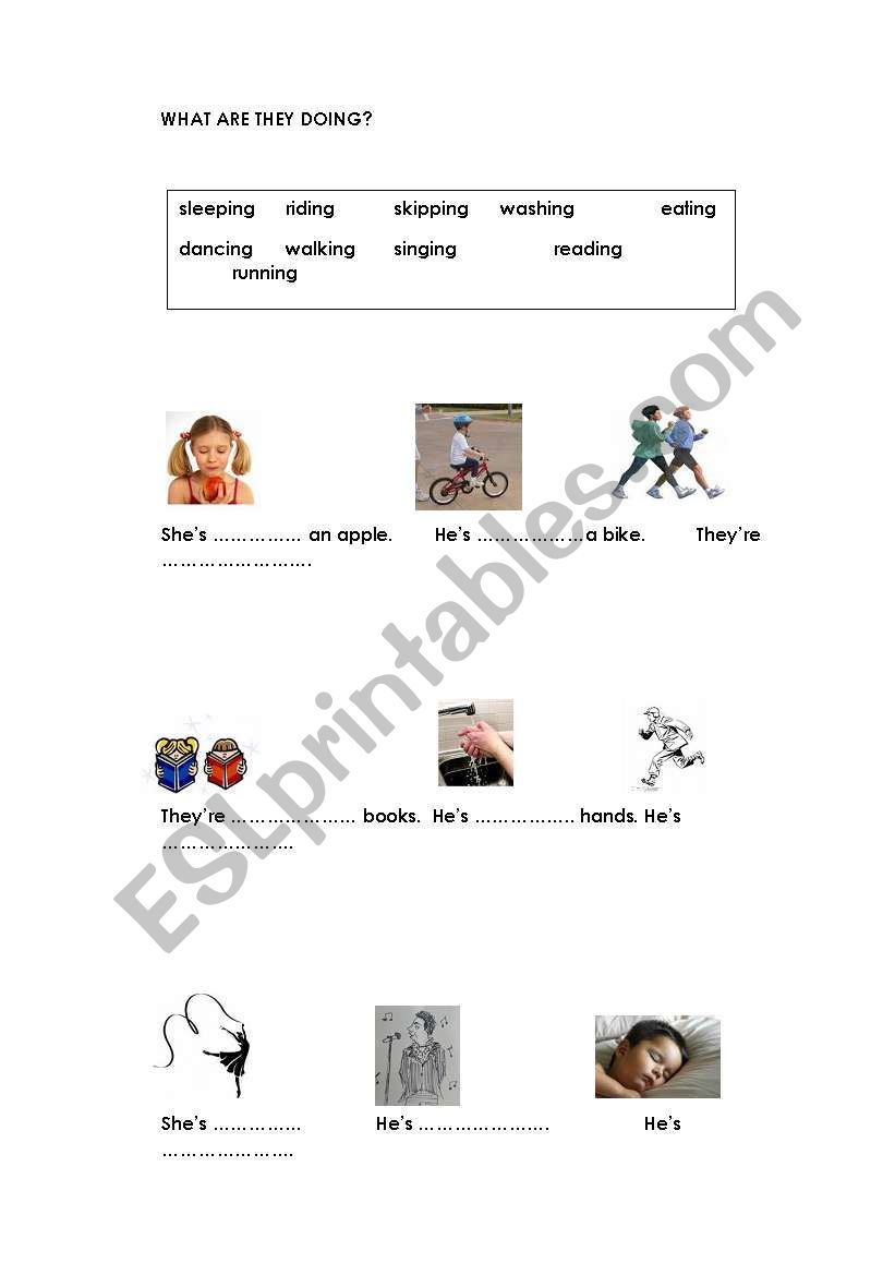 Present Continuous tense worksheet