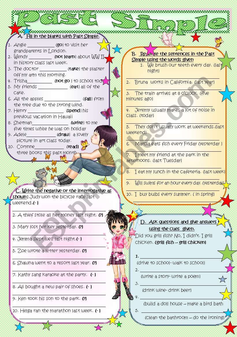 PAST SIMPLE: IRREGULAR VERBS  B/W & KEY